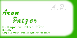 aron patzer business card